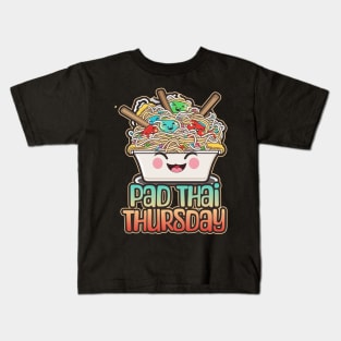 Pad Thai Thursday Foodie Design Kids T-Shirt